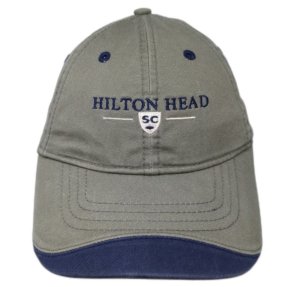 Hotshot Hilton Head SC Baseball Cap Green Blue One Size Strapback Cotton Hat